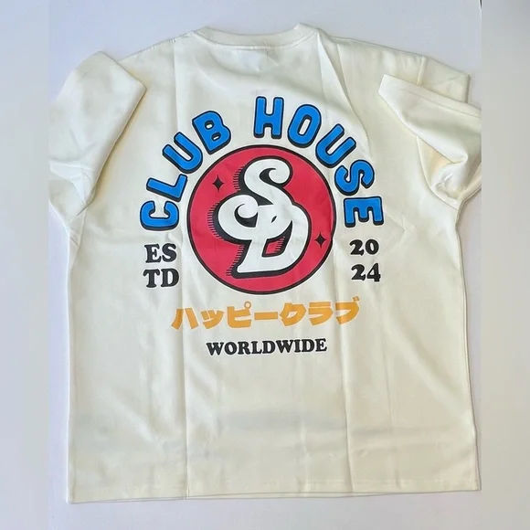 SnowDay Men’s Club Vintage House Tee in Cream Size: XXL NWT - Picture 3 of 12